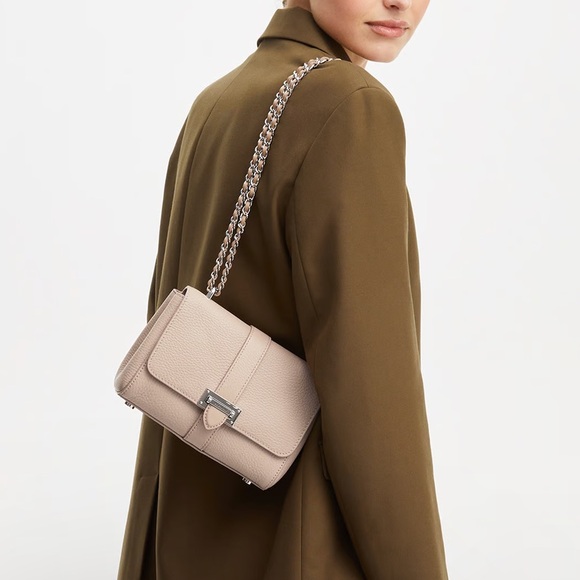 Aspinal of London Lottie Shoulder Bag in Soft Taupe Pebble - Picture 4 of 16
